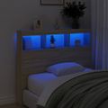 vidaXL Skrinka na čelo postele s LED dub sonoma 120x17x102 cm