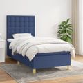 vidaXL Posteľný rám boxsping s matracom modrý 80x200 cm látka