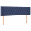 vidaXL Čelo postele s LED modré 147x16x78/88 cm látka
