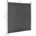 vidaXL Sada plotových panelov WPC 1564x186 cm čierna