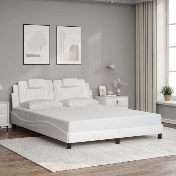 vidaXL Rám postele Viana bez matraca biely 160x200 cm umelá koža