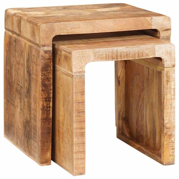 vidaXL Zásuvné stoly 2 pcs Hnedá 46 x 40 x 46 cm Masívne mango drevo