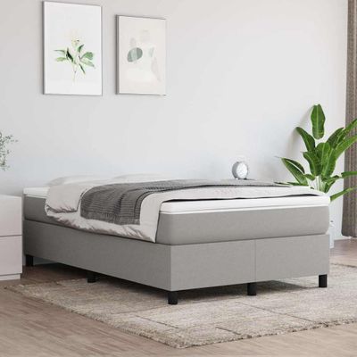vidaXL Posteľný rám s boxspringom bledosivý 120x200 cm látka