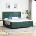 vidaXL Posteľ s pružinovým rámom Tmavozelená 200 x 200 cm Zamat
