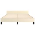 vidaXL Posteľný rám s čelom bez matraca krémový 140x190 cm