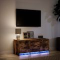 vidaXL TV stolík s LED dymový dub 97x34x40 cm kompozitné drevo