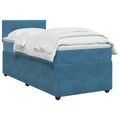 vidaXL Posteľ boxspring s matracom Tmavomodrá 90 x 190 cm Zamat