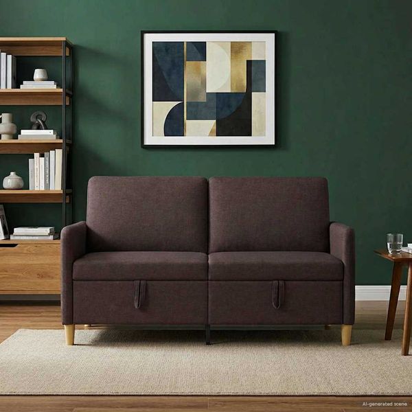vidaXL Sofa s úložným priestorom Tmavohnedá 152 x 78 x 87 cm Polyester