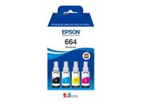 4-balenie - čierna, žltá, azúrová, purpurová - originálne - doplnenie atramentu - pre Epson L380, L395, L495; EcoTank ET-2650, L1455, L656; EcoTank ITS L3050, L3060, L3070