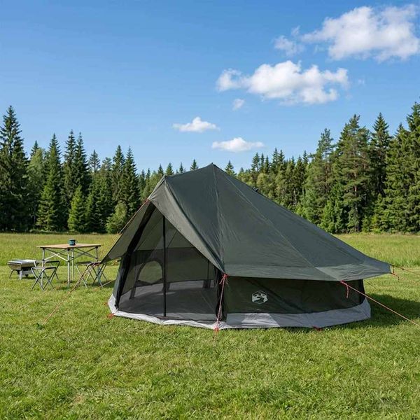 vidaXL Tipi stan Armádna zelená 800 x 800 x 430 cm Polyester a oceľ