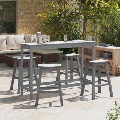 vidaXL Záhradný bar set 4 pcs Svetlosivá HDPE