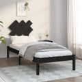 vidaXL Posteľný rám čierny 75x190 cm malé jednolôžko masívne drevo