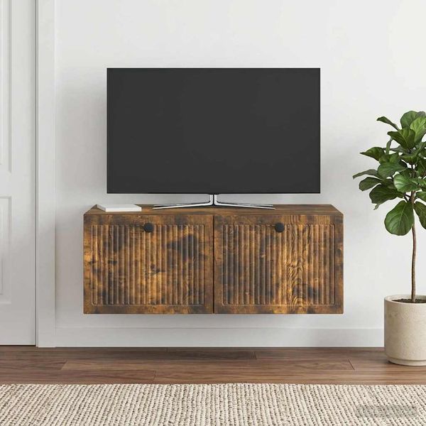 vidaXL Nástenná TV skrinka Nástenný Dymový dub 78,5 x 41 x 30 cm