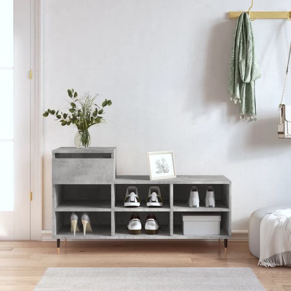 vidaXL Botník betónovo sivý 102x36x60 cm spracované drevo
