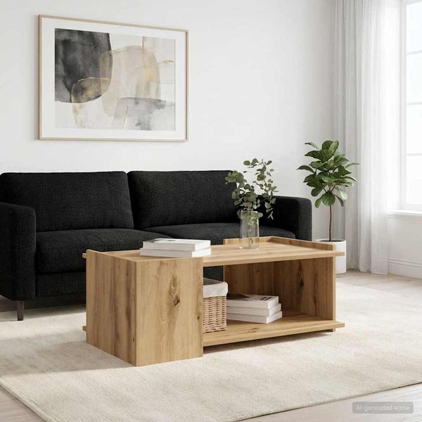 vidaXL Konferenčný stolík Dub artisan 90 x 50 x 33 cm Kompozitné drevo