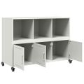 vidaXL Komoda biela 100,5x39x72 cm oceľ