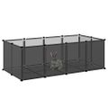 vidaXL Klietka pre malé zvieratá čierna 144x74x46,5 cm PP a oceľ