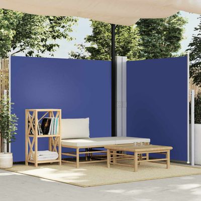 vidaXL Zaťahovacia bočná markíza, modrá 160x600 cm