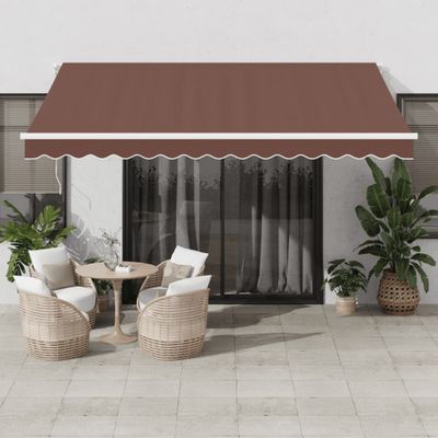 vidaXL Automaticky zaťahovacia markíza hnedá 400x350 cm