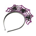 Čelenka Halloween fialová s pavúkmi