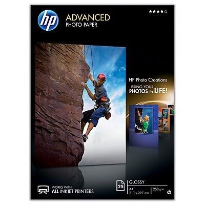 HP Advanced Photo Paper, lesk, 25 hárkov A4