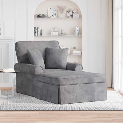 vidaXL Pufa s sukňou s vankúšom Svetlosivá 157 x 91 x 91 cm ARES