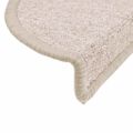 vidaXL Schodové rohože 10 ks 56x17x3 cm béžové, polkruhové