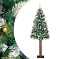 vidaXL Úzky vianočný stromček s 300 LED-i so stojanom Zelená 180 cm