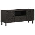 vidaXL TV skrinka, čierna 105x33x46 cm, mangový masív