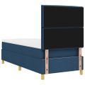 vidaXL LED box s pružinami s čelnou doskou Modrá 90 x 190 cm látka