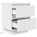 vidaXL Nočné skrinky s LED osvetlením 2 ks Biela 38x34x50 cm
