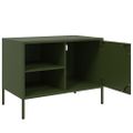 vidaXL TV skrinka olivovozelená 68x39x50,5 cm oceľ