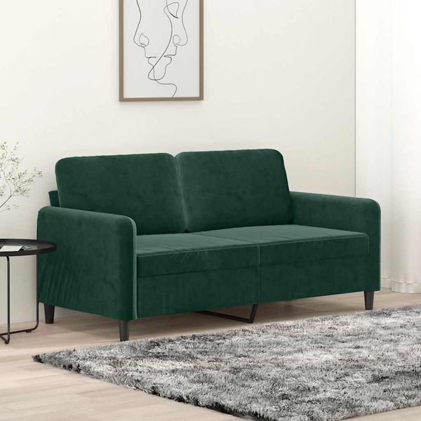 vidaXL 2-miestna pohovka tmavozelená 140 cm zamat