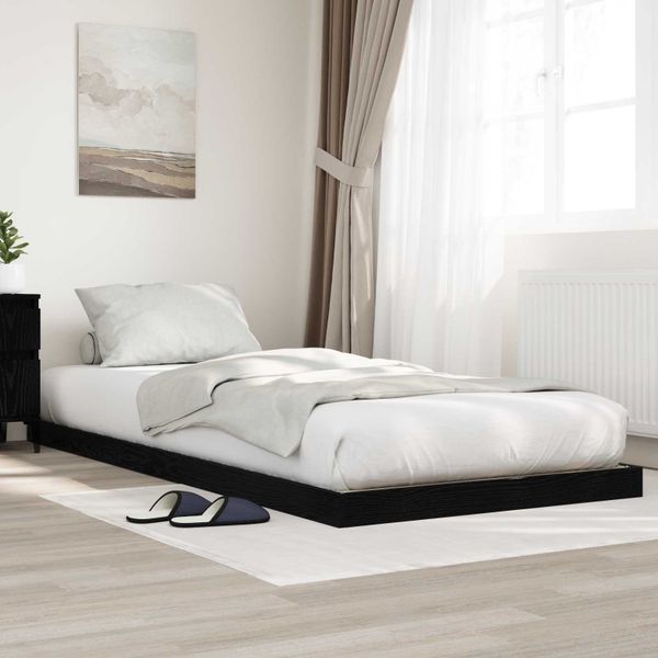 vidaXL Posteľový rám Čierny dub 90 x 200 cm Kompozitné drevo
