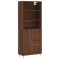 vidaXL Vysoká skrinka hnedý dub 69,5x34x180 cm spracované drevo