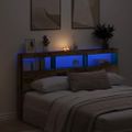 vidaXL Skrinka na čelo postele s LED staré drveo 180x17x102 cm