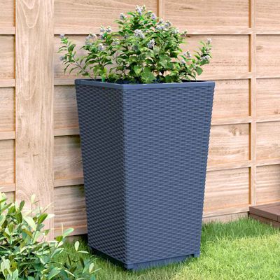 vidaXL Záhradné kvetináče 4 ks, modrosivé 32,5x32,5x57 cm, PP