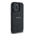Puzdro Guess pre iPhone 16 Pro 6,3" GUHMP16LPSAPSMEK čierne pevné Saffiano Peony Classic Logo MagSafe