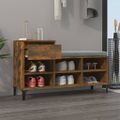 vidaXL Botník dymový dub 102x36x60 cm spracované drevo