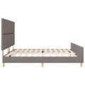 vidaXL Rám postele s čelnou doskou Sivohnedá 200 x 200 cm látka