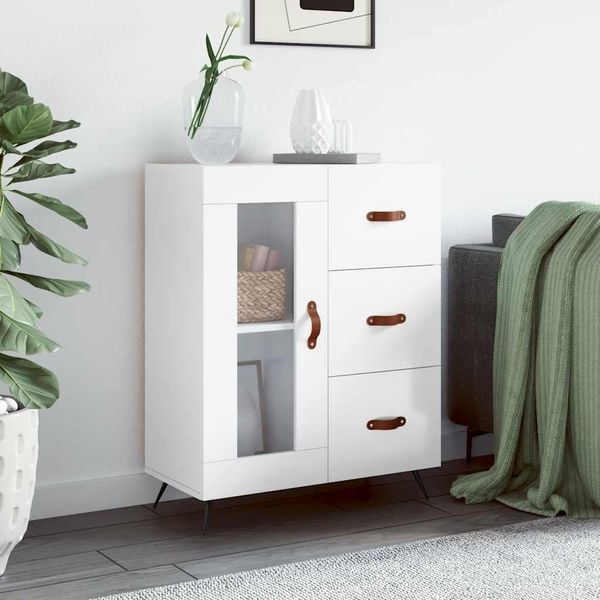 vidaXL Komoda lesklá biela 69,5x34x90 cm spracované drevo