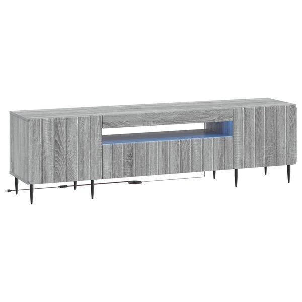 vidaXL LED TV kabinet Sivý Sonoma Kompozitné drevo