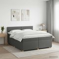 vidaXL Posteľ boxspring s matracom Tmavosivá 200 x 200 cm Látka