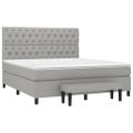 vidaXL Boxspring posteľ s matracom svetlosivá 100x200 cm látka