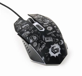 GEMBIRD Myš MUS-6B-GRAFIX-01, čierna s grafickým potiskom, USB