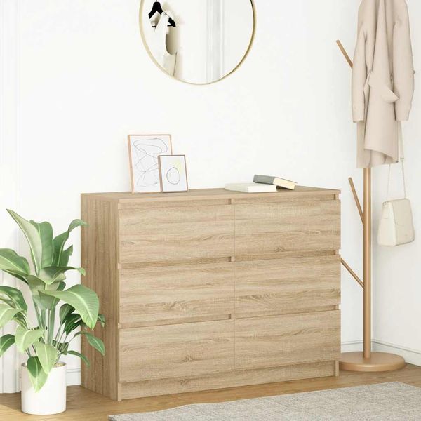 vidaXL Komoda dub sonoma 100x35x76 cm kompozitné drevo