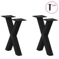 vidaXL Nohy konferenčného stolíka v tvare X, 2 ks, čierne, 30 x (30-31) cm, oceľové