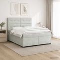 vidaXL Posteľ boxspring s matracom Svetlosivá 160 x 200 cm Zamat