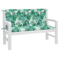 vidaXL Podložky na záhradnú lavičku 2 ks vzor listov 120x50x7 cm