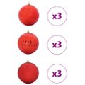 vidaXL Vianočná guľa sada XL 9 ks Červená Ø 15 cm Plast